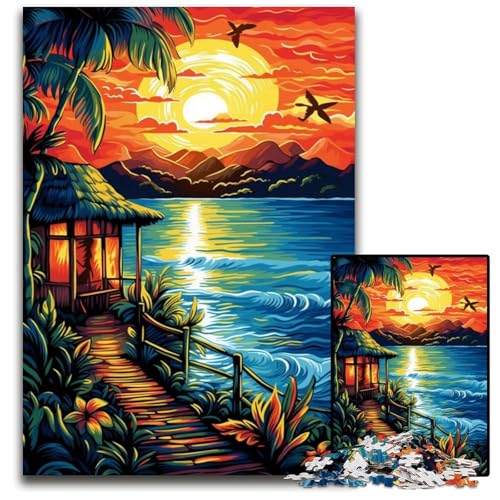 Bunte Strandkunst-Puzzles für Erwachsene, 1000 unmögliche Puzzles für Erwachsene, ideales DIY-Dekor und Denksportgeschenk, 26x38cm/10,23x14,96 Zoll Bunte Strandkunst-Puzzles für Erwachsene, 1000 unmögliche Puzzles für Erwachsene, ideales DIY-Dekor und Denksportgeschenk, 26x38cm/10,23x14,96 Zoll von JIANGENNF