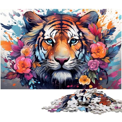 Bunte Tiger-Puzzles 1000 Teile für Erwachsene. Schwierige Puzzles für Erwachsene. Herausforderndes Denkspiel – Entspannendes Spielzeug für Teenager. 26 x 38 cm / 10,23 x 14,96 Zoll Bunte Tiger-Puzzles 1000 Teile für Erwachsene. Schwierige Puzzles für Erwachsene. Herausforderndes Denkspiel – Entspannendes Spielzeug für Teenager. 26 x 38 cm / 10,23 x 14,96 Zoll von JIANGENNF