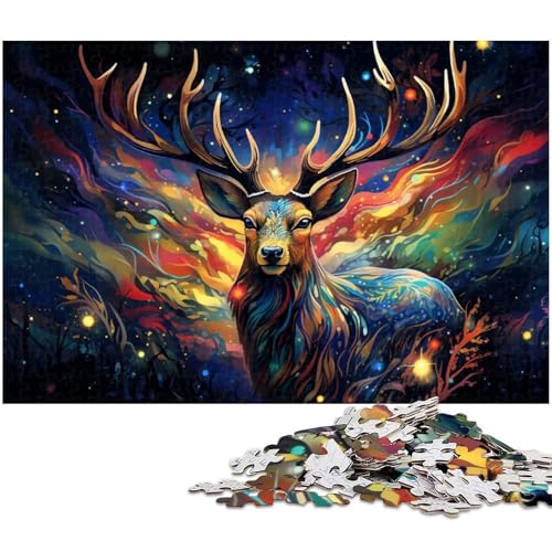 Bunte Tyrannosaurus Rex-Puzzles für Erwachsene, 1000 Teile, interaktives Familienspiel, Heimdekoration zum Selbermachen, Denksport-Geschenk, 50 x 75 cm / 19,68 x 29,52 Zoll von JIANGENNF
