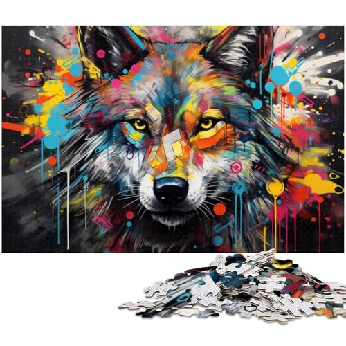 Bunte Wolf-Puzzles für 1000 Teile, Holzpuzzles, anspruchsvolles DIY-Denkspiel, perfektes Familienspiel oder dekoratives Geschenk, 50 x 75 cm / 19,68 x 29,52 Zoll Bunte Wolf-Puzzles für 1000 Teile, Holzpuzzles, anspruchsvolles DIY-Denkspiel, perfektes Familienspiel oder dekoratives Geschenk, 50 x 75 cm / 19,68 x 29,52 Zoll von JIANGENNF