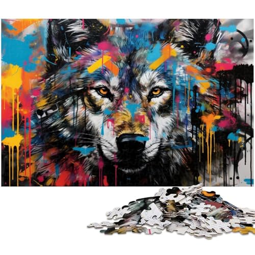 Bunte Wolf-Puzzles für 1000 Teile, Holzpuzzles, anspruchsvolles DIY-Denkspiel, perfektes Familienspiel oder dekoratives Geschenk, 50 x 75 cm / 19,68 x 29,52 Zoll Bunte Wolf-Puzzles für 1000 Teile, Holzpuzzles, anspruchsvolles DIY-Denkspiel, perfektes Familienspiel oder dekoratives Geschenk, 50 x 75 cm / 19,68 x 29,52 Zoll von JIANGENNF