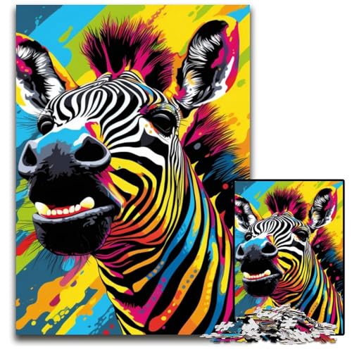 Bunte Zebras-Puzzles für Erwachsene, 1000 Teile, Holzpuzzle, interaktives Familienspiel, Denksportaufgabe, Lernspielzeug, 50x75cm/19,68x29,52 Zoll Bunte Zebras-Puzzles für Erwachsene, 1000 Teile, Holzpuzzle, interaktives Familienspiel, Denksportaufgabe, Lernspielzeug, 50x75cm/19,68x29,52 Zoll von JIANGENNF