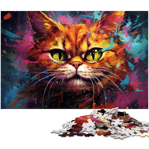 Bunte orange Katze 1000 Teile Puzzle für Erwachsene Holzpuzzles DIY-Dekoration, Gehirn-Herausforderung, für Erwachsene, Familie, 50 x 75 cm / 19,68 x 29,52 Zoll Bunte orange Katze 1000 Teile Puzzle für Erwachsene Holzpuzzles DIY-Dekoration, Gehirn-Herausforderung, für Erwachsene, Familie, 50 x 75 cm / 19,68 x 29,52 Zoll von JIANGENNF