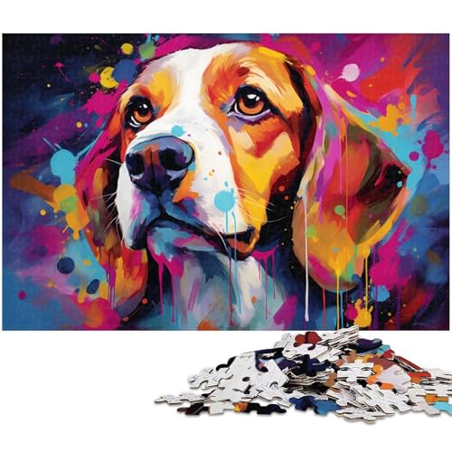 Bunter Beagle, 1000-Teile-Puzzle für Erwachsene, Puzzle, ideal für Familienspaß, Entspannung, 50 x 75 cm / 19,68 x 29,52 Zoll Bunter Beagle, 1000-Teile-Puzzle für Erwachsene, Puzzle, ideal für Familienspaß, Entspannung, 50 x 75 cm / 19,68 x 29,52 Zoll von JIANGENNF