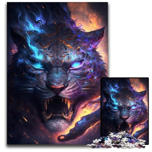 Bunter Blitztiger, Puzzle für Erwachsene, 1000 Teile, Papppuzzle, Weihnachten, Halloween, Ostern, Neujahr, 26x38cm/10,23x14,96 Zoll Bunter Blitztiger, Puzzle für Erwachsene, 1000 Teile, Papppuzzle, Weihnachten, Halloween, Ostern, Neujahr, 26x38cm/10,23x14,96 Zoll von JIANGENNF