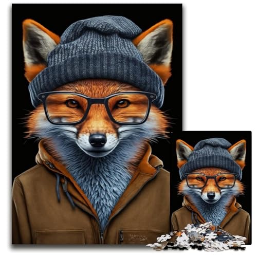 Bunter Fuchs, 1000-teiliges Puzzle, Puzzles für Erwachsene, farbenfrohe Heimdekoration und interaktives Familienspiel, 26x38cm/10,23x14,96 Zoll von JIANGENNF