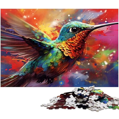 Bunter Kolibri, 1000-teiliges Puzzle, Kartonpuzzle, entspannende Unterhaltung, Heimdekoration, 26 x 38 cm / 10,23 x 14,96 Zoll Bunter Kolibri, 1000-teiliges Puzzle, Kartonpuzzle, entspannende Unterhaltung, Heimdekoration, 26 x 38 cm / 10,23 x 14,96 Zoll von JIANGENNF
