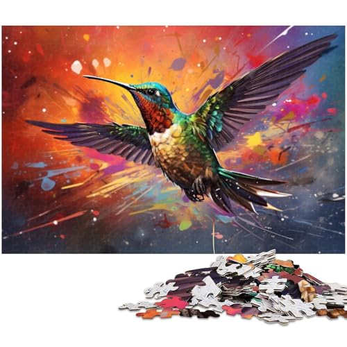 Bunter Kolibri, 1000-teiliges Puzzle für Erwachsene, Holzpuzzle, Entspannung und Herausforderung, farbenfrohe Heimdekorationskunst, Freunde, 50 x 75 cm / 19,68 x 29,52 Zoll Bunter Kolibri, 1000-teiliges Puzzle für Erwachsene, Holzpuzzle, Entspannung und Herausforderung, farbenfrohe Heimdekorationskunst, Freunde, 50 x 75 cm / 19,68 x 29,52 Zoll von JIANGENNF