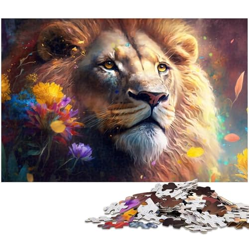 Bunter Löwe, 1000-teiliges Puzzle für Erwachsene, Heimaktivität für Feiertage, Geburtstage und Familienspieleabende, 26 x 38 cm / 10,23 x 14,96 Zoll Bunter Löwe, 1000-teiliges Puzzle für Erwachsene, Heimaktivität für Feiertage, Geburtstage und Familienspieleabende, 26 x 38 cm / 10,23 x 14,96 Zoll von JIANGENNF
