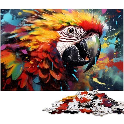 Bunter Papagei Puzzle für Erwachsene, 1000 Teile, anspruchsvolle Puzzles, Muttertag, Geburtstage, Weihnachten, 50 x 75 cm / 19,68 x 29,52 Zoll von JIANGENNF