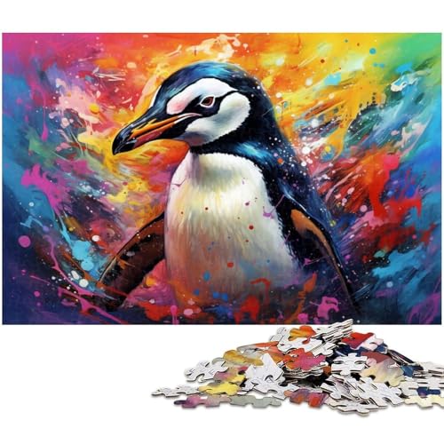 Bunter Pinguin, 1000-teiliges Puzzle, Kartonpuzzle für Erwachsene, ideal für Teenager und Sammler, Reisegeschenk, Familienaktivität, 26 x 38 cm / 10,23 x 14,96 Zoll Bunter Pinguin, 1000-teiliges Puzzle, Kartonpuzzle für Erwachsene, ideal für Teenager und Sammler, Reisegeschenk, Familienaktivität, 26 x 38 cm / 10,23 x 14,96 Zoll von JIANGENNF