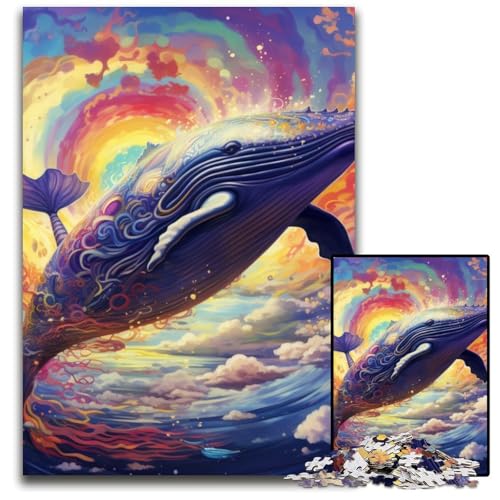 Bunter Wal, 1000-teiliges Puzzle, anspruchsvolle Puzzles, interaktives Familienspiel, Gehirn-Herausforderung, Lernspielzeug, 26x38cm/10,23x14,96 Zoll Bunter Wal, 1000-teiliges Puzzle, anspruchsvolle Puzzles, interaktives Familienspiel, Gehirn-Herausforderung, Lernspielzeug, 26x38cm/10,23x14,96 Zoll von JIANGENNF