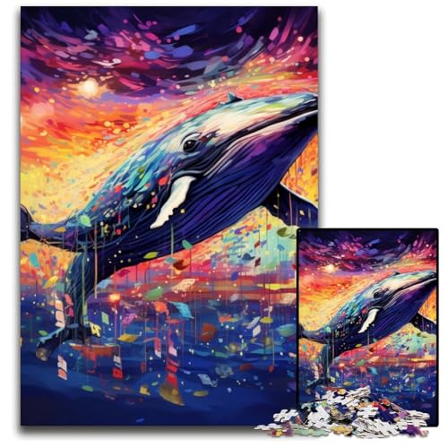 Bunter Wal, 1000-teiliges Puzzle, anspruchsvolle Puzzles, interaktives Familienspiel, Gehirn-Herausforderung, Lernspielzeug, 50x75cm/19,68x29,52 Zoll Bunter Wal, 1000-teiliges Puzzle, anspruchsvolle Puzzles, interaktives Familienspiel, Gehirn-Herausforderung, Lernspielzeug, 50x75cm/19,68x29,52 Zoll von JIANGENNF