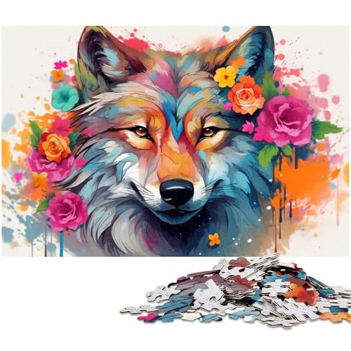Bunter Wolf, 1000-teiliges Puzzle für Erwachsene, schwierige Rätsel für Erwachsene, anspruchsvolles Denkspiel für Teenager, Spaß für den Familienspieleabend, 26 x 38 cm / 10,23 x 14,96 Zoll Bunter Wolf, 1000-teiliges Puzzle für Erwachsene, schwierige Rätsel für Erwachsene, anspruchsvolles Denkspiel für Teenager, Spaß für den Familienspieleabend, 26 x 38 cm / 10,23 x 14,96 Zoll von JIANGENNF