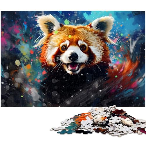 Bunter roter Panda, 1000-teiliges Puzzle, Holzpuzzle, DIY-Dekoration, Gehirn-Herausforderung, für Erwachsene, Familie, 50 x 75 cm / 19,68 x 29,52 Zoll Bunter roter Panda, 1000-teiliges Puzzle, Holzpuzzle, DIY-Dekoration, Gehirn-Herausforderung, für Erwachsene, Familie, 50 x 75 cm / 19,68 x 29,52 Zoll von JIANGENNF