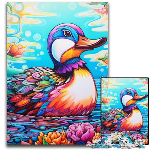 Buntes Art-Enten-Puzzle für Erwachsene, 1000 Teile, Papp-Puzzle, Denksportaufgabe, Teenager und zur Heimdekoration, 26x38cm/10,23x14,96 Zoll Buntes Art-Enten-Puzzle für Erwachsene, 1000 Teile, Papp-Puzzle, Denksportaufgabe, Teenager und zur Heimdekoration, 26x38cm/10,23x14,96 Zoll von JIANGENNF