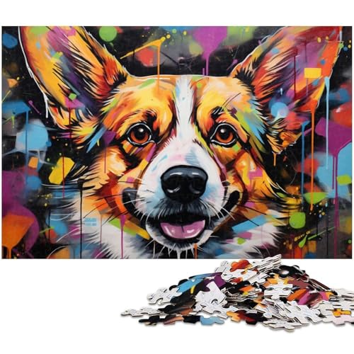 Buntes Corgi-Puzzle mit 1000 Teilen für Erwachsene, Kartonpuzzle, DIY-Dekoration, Gehirn-Herausforderung, für Erwachsene, Familie, 26 x 38 cm / 10,23 x 14,96 Zoll Buntes Corgi-Puzzle mit 1000 Teilen für Erwachsene, Kartonpuzzle, DIY-Dekoration, Gehirn-Herausforderung, für Erwachsene, Familie, 26 x 38 cm / 10,23 x 14,96 Zoll von JIANGENNF