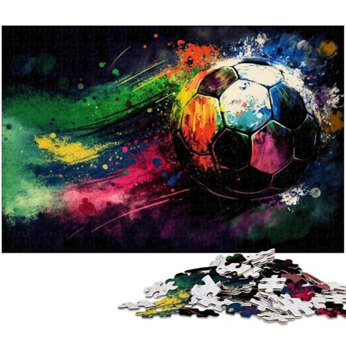 Buntes Fußball-Puzzle mit 1000 Teilen, Holzpuzzle für Erwachsene, ideal für Teenager und Sammler, Reisegeschenk, Familienaktivität, 50 x 75 cm / 19,68 x 29,52 Zoll Buntes Fußball-Puzzle mit 1000 Teilen, Holzpuzzle für Erwachsene, ideal für Teenager und Sammler, Reisegeschenk, Familienaktivität, 50 x 75 cm / 19,68 x 29,52 Zoll von JIANGENNF