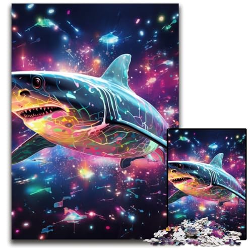 Buntes Hai-Puzzle, 1000 Teile, für Erwachsene, Papppuzzle für Erwachsene, Familienaktivität, Denksportaufgabe, Heimdekoration, 26x38cm/10,23x14,96 Zoll Buntes Hai-Puzzle, 1000 Teile, für Erwachsene, Papppuzzle für Erwachsene, Familienaktivität, Denksportaufgabe, Heimdekoration, 26x38cm/10,23x14,96 Zoll von JIANGENNF
