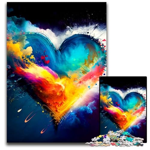 Buntes Herz-Puzzle mit 1000 Teilen für Erwachsene, Denkspiel für Teenager, 50x75cm/19,68x29,52 Zoll Buntes Herz-Puzzle mit 1000 Teilen für Erwachsene, Denkspiel für Teenager, 50x75cm/19,68x29,52 Zoll von JIANGENNF