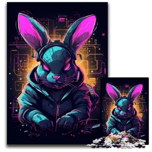 Buntes Kaninchen-Musik-Puzzle, 1000 Teile, Karton, interaktives Familienspiel, Familienaktivitätsspiel, 26x38cm/10,23x14,96 Zoll Buntes Kaninchen-Musik-Puzzle, 1000 Teile, Karton, interaktives Familienspiel, Familienaktivitätsspiel, 26x38cm/10,23x14,96 Zoll von JIANGENNF