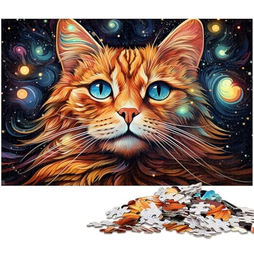 Buntes Katzen-Puzzle, 1000 Teile, Holzpuzzle, Denksportaufgabe, Teenager und Heimdekoration, 50 x 75 cm / 19,68 x 29,52 Zoll Buntes Katzen-Puzzle, 1000 Teile, Holzpuzzle, Denksportaufgabe, Teenager und Heimdekoration, 50 x 75 cm / 19,68 x 29,52 Zoll von JIANGENNF