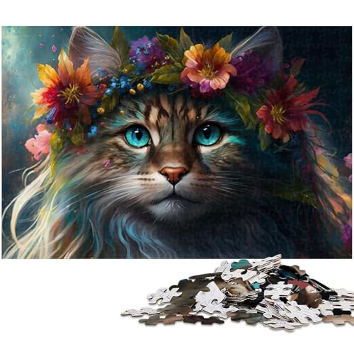 Buntes Katzen-Puzzle, 1000 Teile, Holzpuzzle, Denksportaufgabe, Teenager und Heimdekoration, 50 x 75 cm / 19,68 x 29,52 Zoll Buntes Katzen-Puzzle, 1000 Teile, Holzpuzzle, Denksportaufgabe, Teenager und Heimdekoration, 50 x 75 cm / 19,68 x 29,52 Zoll von JIANGENNF