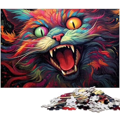 Buntes Katzen-Puzzle, 1000 Teile, Holzpuzzle, Denksportaufgabe, Teenager und Heimdekoration, 50 x 75 cm / 19,68 x 29,52 Zoll Buntes Katzen-Puzzle, 1000 Teile, Holzpuzzle, Denksportaufgabe, Teenager und Heimdekoration, 50 x 75 cm / 19,68 x 29,52 Zoll von JIANGENNF