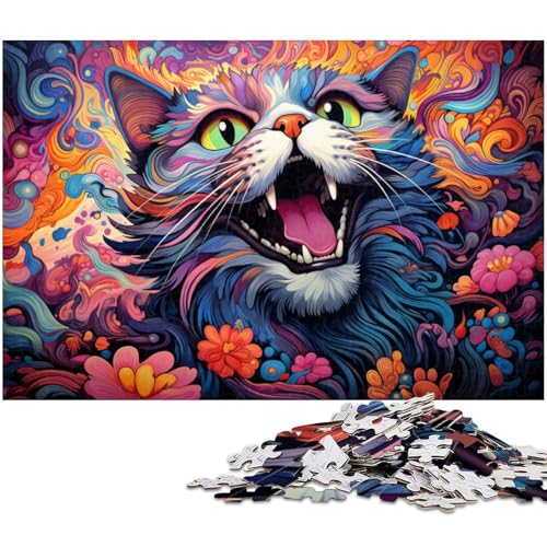 Buntes Katzen-Puzzle, 1000 Teile, Holzpuzzle, entspannende Unterhaltung, Heimdekoration, 50 x 75 cm / 19,68 x 29,52 Zoll Buntes Katzen-Puzzle, 1000 Teile, Holzpuzzle, entspannende Unterhaltung, Heimdekoration, 50 x 75 cm / 19,68 x 29,52 Zoll von JIANGENNF