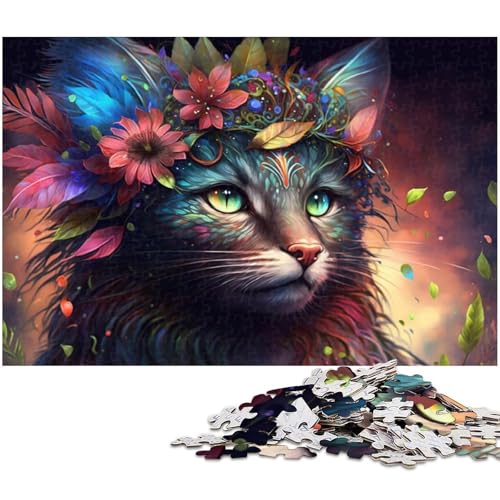Buntes Katzen-Puzzle, 1000 Teile, Kartonpuzzle, DIY-Dekoration, Gehirn-Herausforderung, für Erwachsene, Familie, 26 x 38 cm / 10,23 x 14,96 Zoll Buntes Katzen-Puzzle, 1000 Teile, Kartonpuzzle, DIY-Dekoration, Gehirn-Herausforderung, für Erwachsene, Familie, 26 x 38 cm / 10,23 x 14,96 Zoll von JIANGENNF