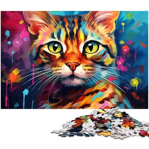 Buntes Katzen-Puzzle, 1000 Teile, für Erwachsene, schwierige Puzzles für Erwachsene, Spaß bei Aktivitäten zu Hause, Geburtstagsgeschenk, Reisegeschenk, 26 x 38 cm / 10,23 x 14,96 Zoll Buntes Katzen-Puzzle, 1000 Teile, für Erwachsene, schwierige Puzzles für Erwachsene, Spaß bei Aktivitäten zu Hause, Geburtstagsgeschenk, Reisegeschenk, 26 x 38 cm / 10,23 x 14,96 Zoll von JIANGENNF