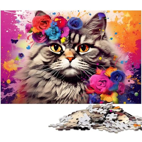 Buntes Katzen-Puzzle, 1000 Teile, für Erwachsene, schwierige Puzzles für Erwachsene, Spaß bei Aktivitäten zu Hause, Geburtstagsgeschenk, Reisegeschenk, 26 x 38 cm / 10,23 x 14,96 Zoll Buntes Katzen-Puzzle, 1000 Teile, für Erwachsene, schwierige Puzzles für Erwachsene, Spaß bei Aktivitäten zu Hause, Geburtstagsgeschenk, Reisegeschenk, 26 x 38 cm / 10,23 x 14,96 Zoll von JIANGENNF