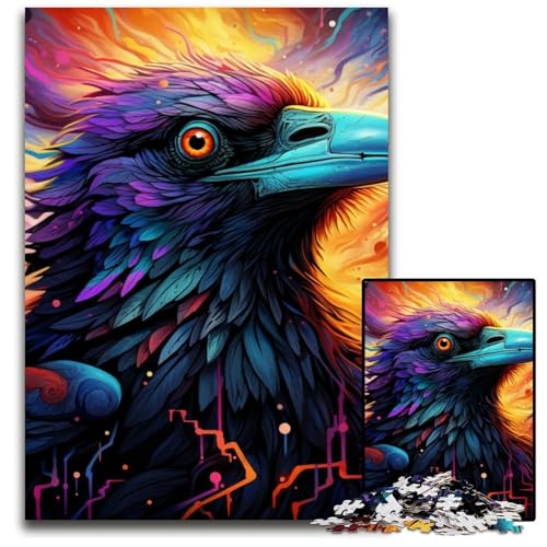 Buntes Krähen-Puzzle für Erwachsene, 1000 Teile, Holzpuzzle, interaktives Familienspiel, Denksportaufgabe, Lernspielzeug, 50x75cm/19,68x29,52 Zoll Buntes Krähen-Puzzle für Erwachsene, 1000 Teile, Holzpuzzle, interaktives Familienspiel, Denksportaufgabe, Lernspielzeug, 50x75cm/19,68x29,52 Zoll von JIANGENNF
