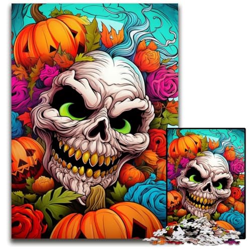 Buntes Kürbisschädel-Puzzle 1000 Teile für Erwachsene, anspruchsvolle Puzzles, Geburtstagsgeschenkidee, anspruchsvolles Denkspiel, 50x75cm/19,68x29,52 Zoll Buntes Kürbisschädel-Puzzle 1000 Teile für Erwachsene, anspruchsvolle Puzzles, Geburtstagsgeschenkidee, anspruchsvolles Denkspiel, 50x75cm/19,68x29,52 Zoll von JIANGENNF