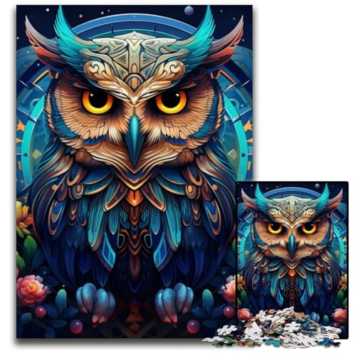 Buntes Kunst-Eulen-Puzzle, 1000 Teile, anspruchsvolle Puzzles, interaktives Familienspiel, Denksportaufgabe, Lernspielzeug, 26x38cm/10,23x14,96 Zoll Buntes Kunst-Eulen-Puzzle, 1000 Teile, anspruchsvolle Puzzles, interaktives Familienspiel, Denksportaufgabe, Lernspielzeug, 26x38cm/10,23x14,96 Zoll von JIANGENNF