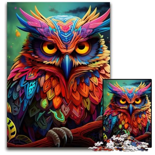 Buntes Kunst-Eulen-Puzzle, 1000 Teile, anspruchsvolle Puzzles, interaktives Familienspiel, Denksportaufgabe, Lernspielzeug, 50x75cm/19,68x29,52 Zoll Buntes Kunst-Eulen-Puzzle, 1000 Teile, anspruchsvolle Puzzles, interaktives Familienspiel, Denksportaufgabe, Lernspielzeug, 50x75cm/19,68x29,52 Zoll von JIANGENNF