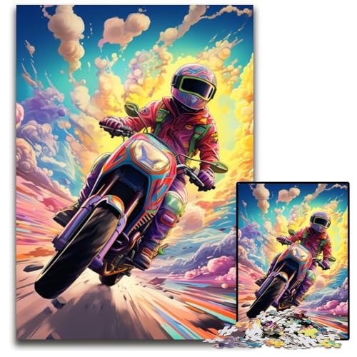 Buntes Kunst-Motorrad-Puzzle für Erwachsene, 1000 Teile, Papppuzzle, interaktives Familienspiel, Denksportaufgabe, Lernspielzeug, 26x38cm/10,23x14,96 Zoll Buntes Kunst-Motorrad-Puzzle für Erwachsene, 1000 Teile, Papppuzzle, interaktives Familienspiel, Denksportaufgabe, Lernspielzeug, 26x38cm/10,23x14,96 Zoll von JIANGENNF