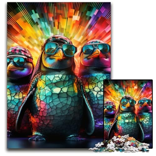 Buntes Kunst-Pinguin-Puzzle mit 1000 Teilen, anspruchsvolle Puzzles, interaktives Familienspiel, Denksportaufgabe, Lernspielzeug, 50x75cm/19,68x29,52 Zoll Buntes Kunst-Pinguin-Puzzle mit 1000 Teilen, anspruchsvolle Puzzles, interaktives Familienspiel, Denksportaufgabe, Lernspielzeug, 50x75cm/19,68x29,52 Zoll von JIANGENNF