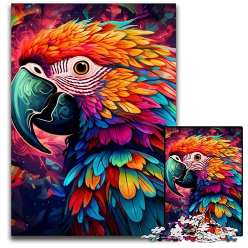 Buntes Kunstpapagei-Puzzle für Erwachsene, 1000 Teile, Holzpuzzle, interaktives Familienspiel, Denksportaufgabe, Lernspielzeug, 50x75cm/19,68x29,52 Zoll Buntes Kunstpapagei-Puzzle für Erwachsene, 1000 Teile, Holzpuzzle, interaktives Familienspiel, Denksportaufgabe, Lernspielzeug, 50x75cm/19,68x29,52 Zoll von JIANGENNF