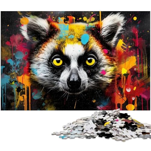 Buntes Lemur-Puzzle für Erwachsene, 1000 Teile, anspruchsvolle Puzzles, Muttertag, Geburtstag, Weihnachten, 50 x 75 cm / 19,68 x 29,52 Zoll Buntes Lemur-Puzzle für Erwachsene, 1000 Teile, anspruchsvolle Puzzles, Muttertag, Geburtstag, Weihnachten, 50 x 75 cm / 19,68 x 29,52 Zoll von JIANGENNF