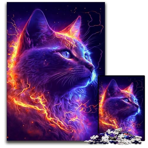 Buntes Neonkatzen-Puzzle, 1000 Teile, schwierige Puzzles für Erwachsene, Weihnachten, Halloween, Ostern, Neujahr, 26x38cm/10,23x14,96 Zoll Buntes Neonkatzen-Puzzle, 1000 Teile, schwierige Puzzles für Erwachsene, Weihnachten, Halloween, Ostern, Neujahr, 26x38cm/10,23x14,96 Zoll von JIANGENNF