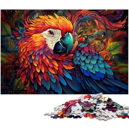 Buntes Papageien-Puzzle, 1000 Teile, für Erwachsene, schwierige Puzzles für Erwachsene, Spaß bei Aktivitäten zu Hause, Geburtstagsgeschenk, Reisegeschenk, 50 x 75 cm / 19,68 x 29,52 Zoll von JIANGENNF