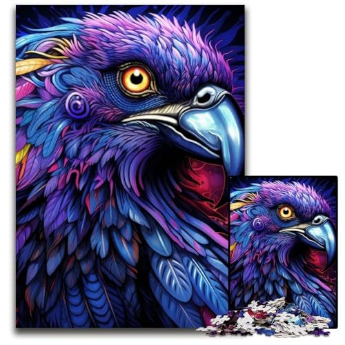 Buntes Papageien-Puzzle für Erwachsene, 1000 Teile, Papp-Puzzle, Denksportaufgabe, Teenager und Heimdekoration, 26x38cm/10,23x14,96 Zoll von JIANGENNF