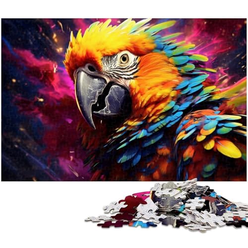 Buntes Papageien-Puzzle für Erwachsene, 1000 Teile, Puzzle für Erwachsene, perfekte Dekoration für Zuhause oder das Büro, 50 x 75 cm / 19,68 x 29,52 Zoll von JIANGENNF