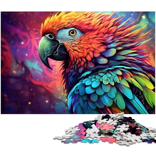 Buntes Papageien-Puzzle für Erwachsene, 1000 Teile, interaktives Familienspiel, Heimdekoration zum Selbermachen, Denksport-Geschenk, 26 x 38 cm / 10,23 x 14,96 Zoll von JIANGENNF