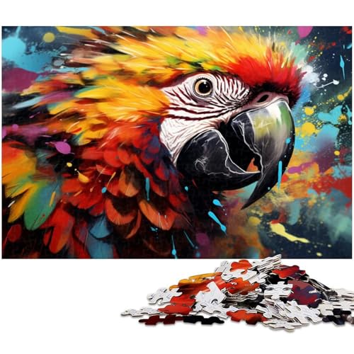 Buntes Papageien-Puzzle für Erwachsene, 1000 Teile, interaktives Familienspiel, Heimdekoration zum Selbermachen, Denksport-Geschenk, 26 x 38 cm / 10,23 x 14,96 Zoll von JIANGENNF
