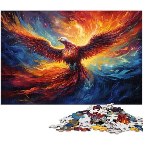 Buntes Phönix-Puzzle mit 1000 Teilen für Erwachsene, Puzzle für Erwachsene, Gehirn-Herausforderung, Geschenk, pädagogische Aktivität für Teenager, 26 x 38 cm / 10,23 x 14,96 Zoll von JIANGENNF