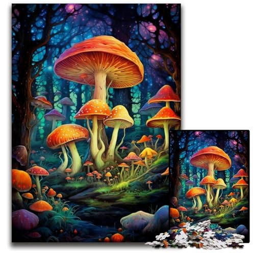 Buntes Pilz-Kunst-Puzzle 1000 Teile für Erwachsene, anspruchsvolle Puzzles, Geburtstagsgeschenkidee, anspruchsvolles Denkspiel, 26x38cm/10,23x14,96 Zoll von JIANGENNF