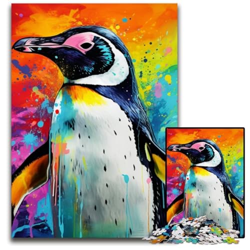 Buntes Pinguin-Puzzle für Erwachsene, 1000 Teile aus Pappe, Denksportaufgabe, Teenager und Heimdekoration, 26x38cm/10,23x14,96 Zoll Buntes Pinguin-Puzzle für Erwachsene, 1000 Teile aus Pappe, Denksportaufgabe, Teenager und Heimdekoration, 26x38cm/10,23x14,96 Zoll von JIANGENNF