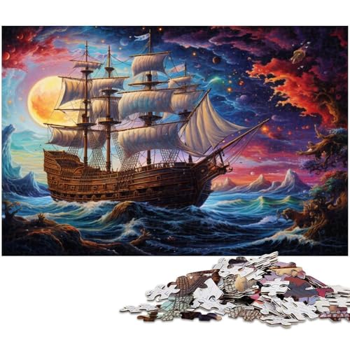 Buntes Piratenschiff, 1000-teiliges Puzzle für Erwachsene, schwierige Rätsel für Erwachsene, anspruchsvolles Denkspiel für Teenager, Spaß für den Familienspieleabend, 26 x 38 cm / 10,23 x 14,96 Zoll Buntes Piratenschiff, 1000-teiliges Puzzle für Erwachsene, schwierige Rätsel für Erwachsene, anspruchsvolles Denkspiel für Teenager, Spaß für den Familienspieleabend, 26 x 38 cm / 10,23 x 14,96 Zoll von JIANGENNF